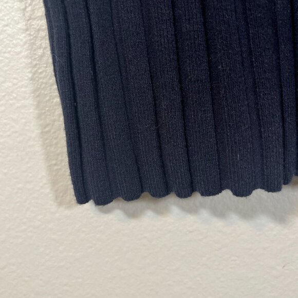 Free People Lottie Rib Dress‎ Button Detail Front Short Sleeve Navy Large NWOT - Picture 8 of 10